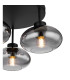 Shaun Shade Cluster Ceiling Light Matt Black Smoke Glass Shade 3x E27-3