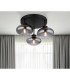 Shaun Shade Cluster Ceiling Light Matt Black Smoke Glass Shade 3x E27-4