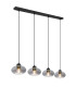 Shaun Bar Pendant Ceiling Light Matt Black Smoke Glass Shade 4x E27-1