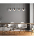 Shaun Bar Pendant Ceiling Light Matt Black Smoke Glass Shade 4x E27-5