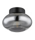 Shaun Globe Ceiling Light Matt Black Smoke Glass Shade 1x E27-2