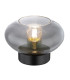 Shaun Bedside Table Lamp Matt Black Smoke Glass Shade 1x E27-1