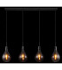 Oskus Bar Pendant Ceiling Light Matt Black Smoke Glass Shade 4x E14-6