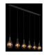 Oskus Bar Pendant Ceiling Light Matt Black Smoke Glass Shade 6x E14-5