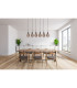 Oskus Bar Pendant Ceiling Light Matt Black Smoke Glass Shade 6x E14-7