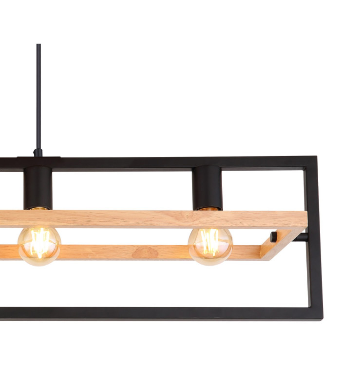 Erica Bar Pendant Ceiling Light Dark Brown 4x E27-4