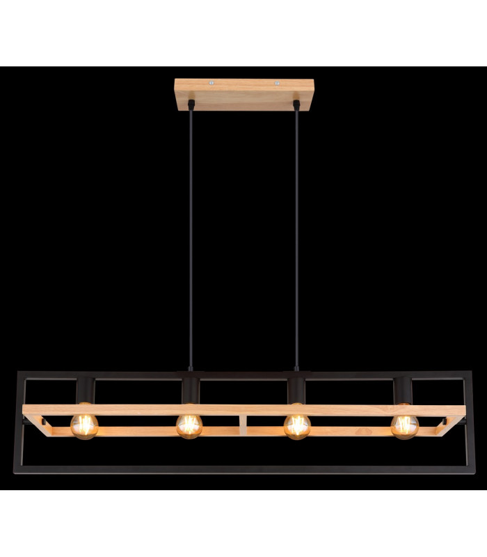 Erica Bar Pendant Ceiling Light Dark Brown 4x E27-6