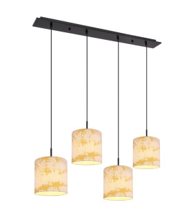 Engelbert Bar Pendant Ceiling Light Matt Black 4x E27-1