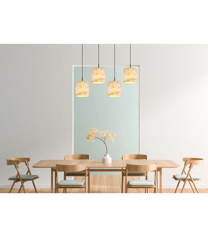 Engelbert Bar Pendant Ceiling Light Matt Black 4x E27-5