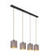 Cindy Bar Pendant Ceiling Light Matt Black 4x E27-1