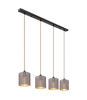 Cindy Bar Pendant Ceiling Light Matt Black 4x E27-1