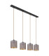 Cindy Bar Pendant Ceiling Light Matt Black 4x E27-2