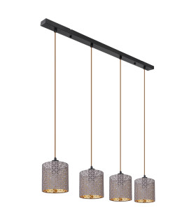 Cindy Bar Pendant Ceiling Light Matt Black 4x E27-2