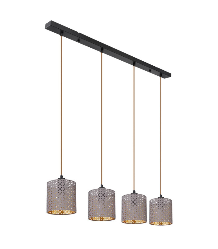 Cindy Bar Pendant Ceiling Light Matt Black 4x E27-2