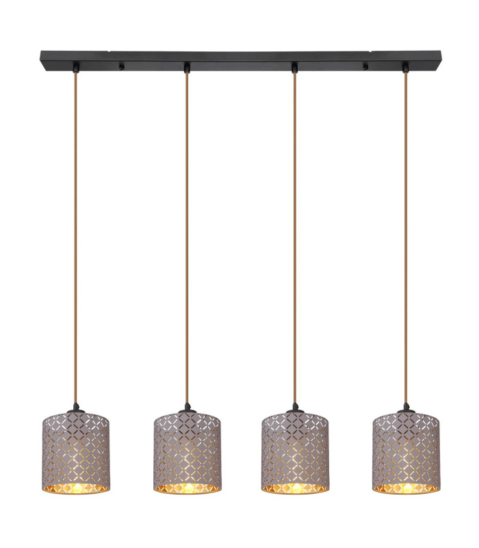 Cindy Bar Pendant Ceiling Light Matt Black 4x E27-3