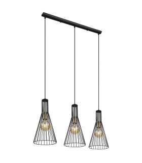 Milli Bar Pendant Ceiling Light Black 3x E27-1