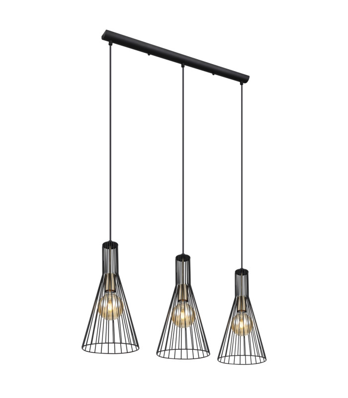 Milli Bar Pendant Ceiling Light Black 3x E27-1