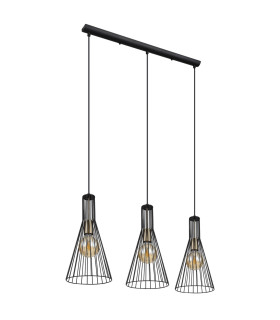 Milli Bar Pendant Ceiling Light Black 3x E27-2