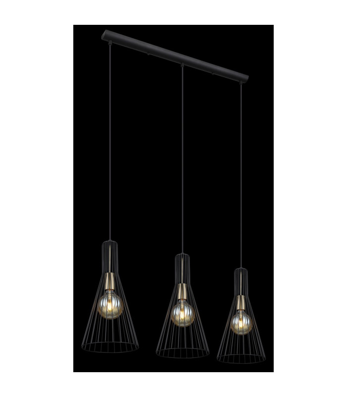 Milli Bar Pendant Ceiling Light Black 3x E27-5
