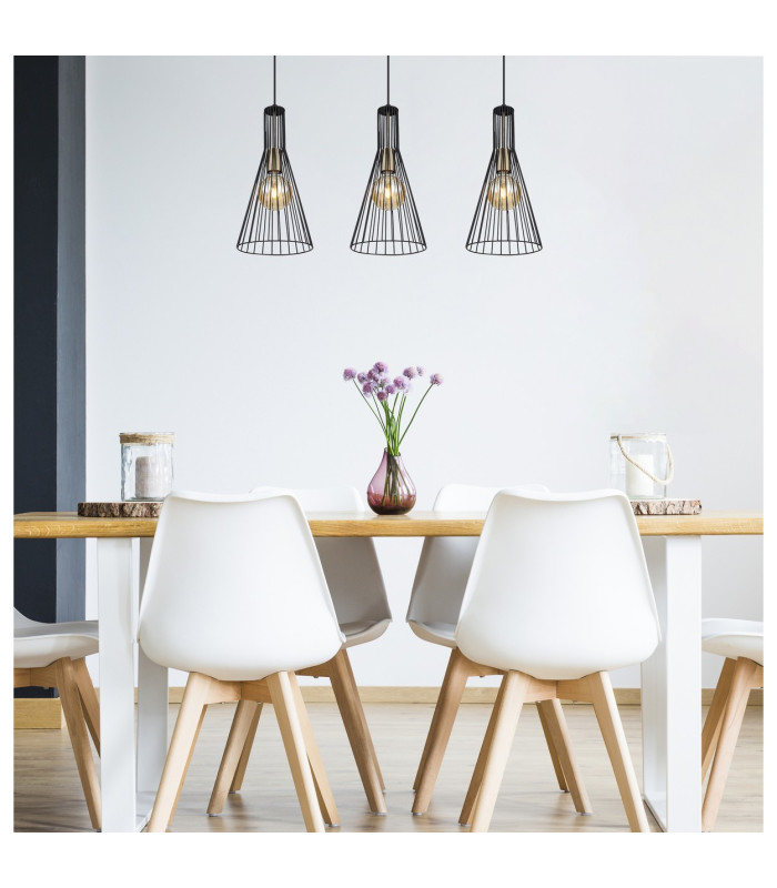Milli Bar Pendant Ceiling Light Black 3x E27-7