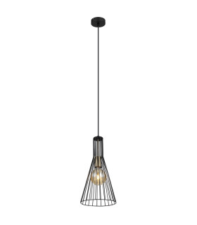 Milli Wire Frame Pendant Ceiling Light Black 1x E27-1