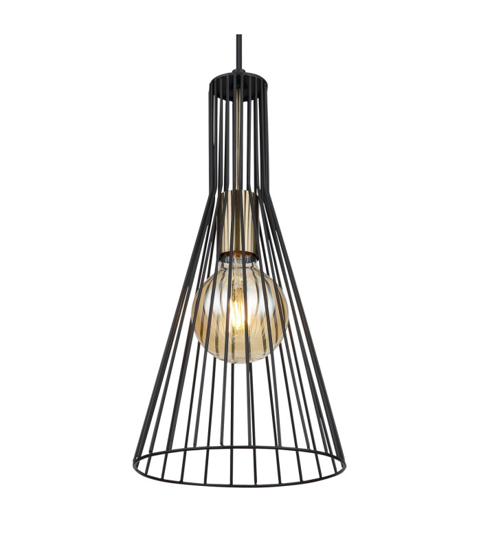 Milli Wire Frame Pendant Ceiling Light Black 1x E27-3