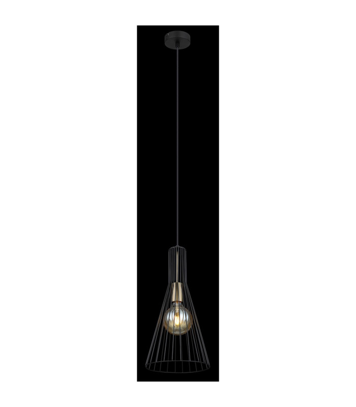 Milli Wire Frame Pendant Ceiling Light Black 1x E27-4