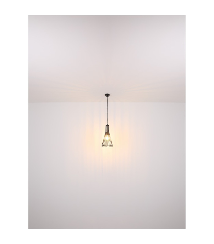 Milli Wire Frame Pendant Ceiling Light Black 1x E27-6