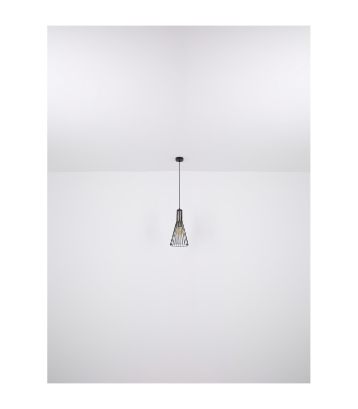 Milli Wire Frame Pendant Ceiling Light Black 1x E27-7