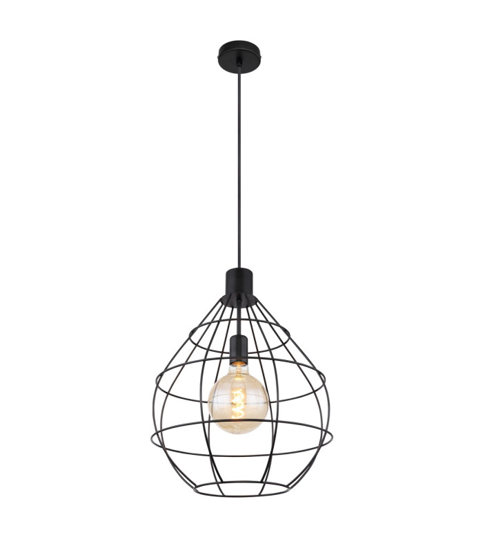 Edwin Wire Frame Pendant Ceiling Light Black 1x E27-1