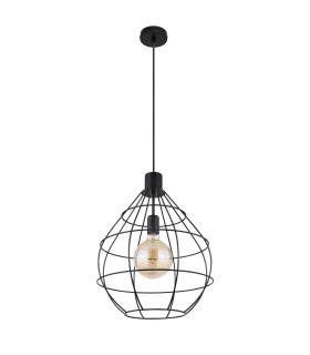 Edwin Wire Frame Pendant Ceiling Light Black 1x E27-2