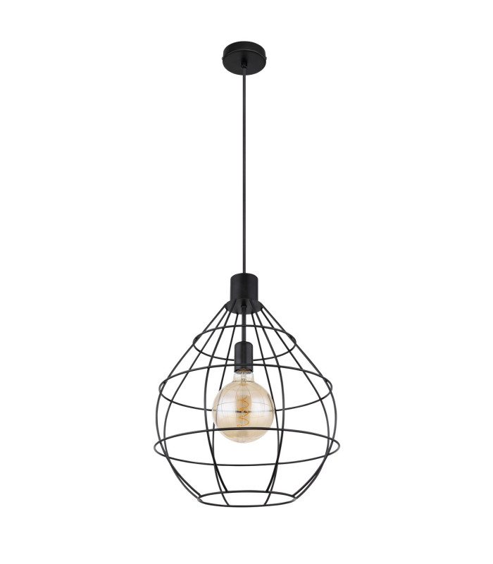 Edwin Wire Frame Pendant Ceiling Light Black 1x E27-2
