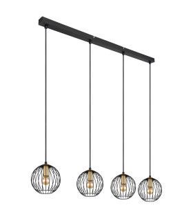 Eusebius Bar Pendant Ceiling Light Black 4x E14-2