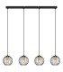Eusebius Bar Pendant Ceiling Light Black 4x E14-3