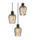 Ryan Cluster Pendant Ceiling Light Matt Black Smoke Glass Shade 3x E27-3