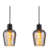 Ryan Bar Pendant Ceiling Light Matt Black Smoke Glass Shade 4x E27-4