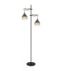 Ryan Multi Arm Floor Lamp Matt Black Smoke Glass Shade 2x E27-1