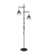 Ryan Multi Arm Floor Lamp Matt Black Smoke Glass Shade 2x E27-4