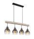 Ryan Dome Bar Pendant Ceiling Light Matt Black Smoke Glass Shade 4x E27-1