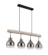 Ryan Dome Bar Pendant Ceiling Light Matt Black Smoke Glass Shade 4x E27-2