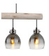 Ryan Dome Bar Pendant Ceiling Light Matt Black Smoke Glass Shade 4x E27-4