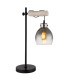Ryan Table Lamp Matt Black Smoke Glass Shade 1x E27-1