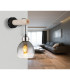 Ryan Wall Lamp Matt Black Smoke Glass Shade 1x E27-3