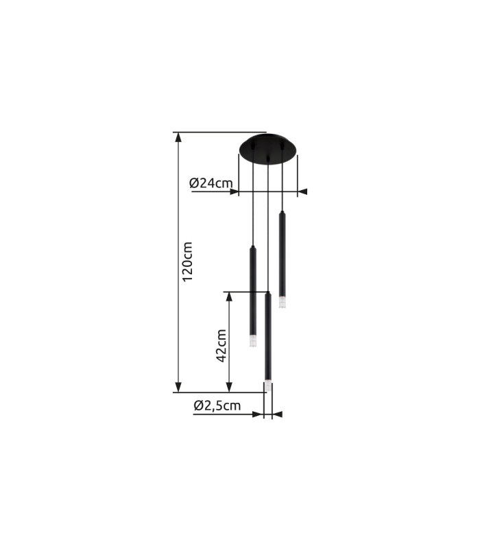 Ryan Cluster Pendant Ceiling Light Matt Black 3x G9-6