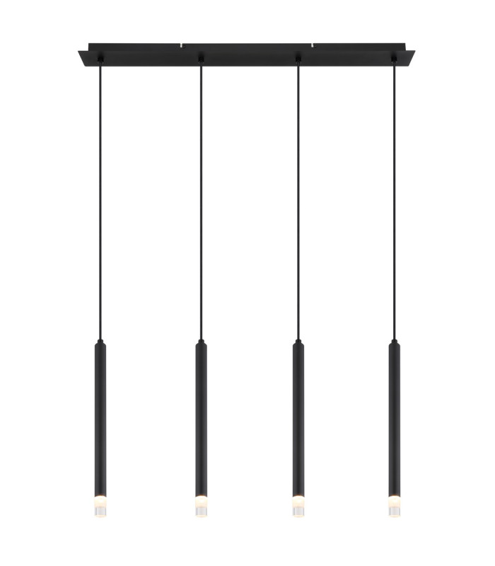 Ryan Bar Pendant Ceiling Light Matt Black 4x G9-3