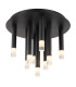 Ryan Multi Arm Semi Flush Ceiling Lamp Matt Black 9x G9-1