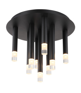 Ryan Multi Arm Semi Flush Ceiling Lamp Matt Black 9x G9-1
