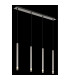 Ryan Bar Pendant Ceiling Light Nickel Matt 4x G9-4