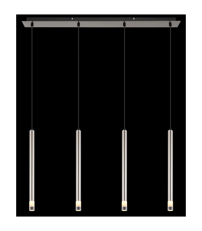 Ryan Bar Pendant Ceiling Light Nickel Matt 4x G9-5