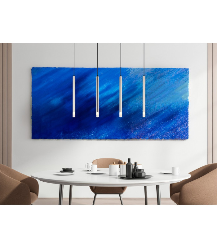 Ryan Bar Pendant Ceiling Light Nickel Matt 4x G9-6